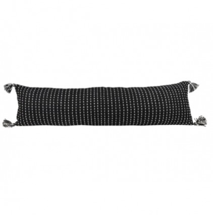 Dash Stripe Black Lumbar Pillow