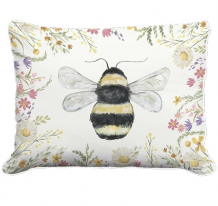 PILLOW, 19" X 24" FLORAL BEE