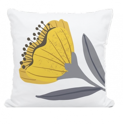 Yellow Poppy Pillow, 18" X18" YELLOW POPPY