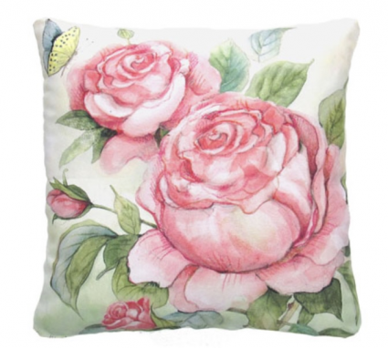 Pink Rose Pair Pillow