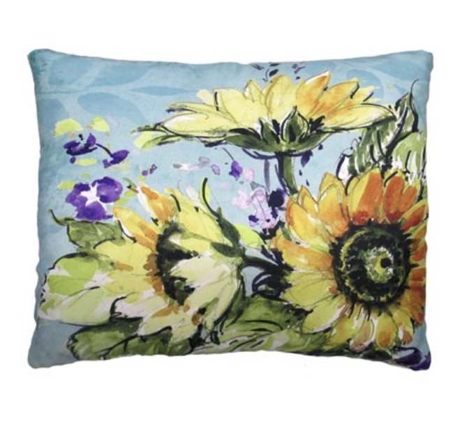 Watercolor Sunflower Pillow