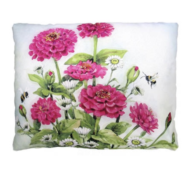 Pink Zinnias Pillow