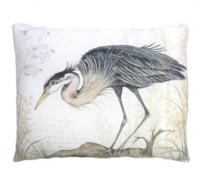 Heron on Log Pillow