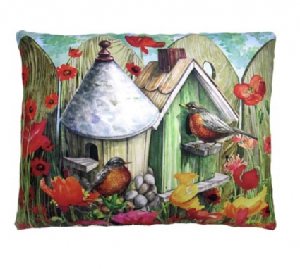 Birdhouses Pillow