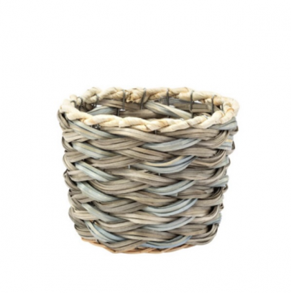 Blue and Beige Woven Basket 