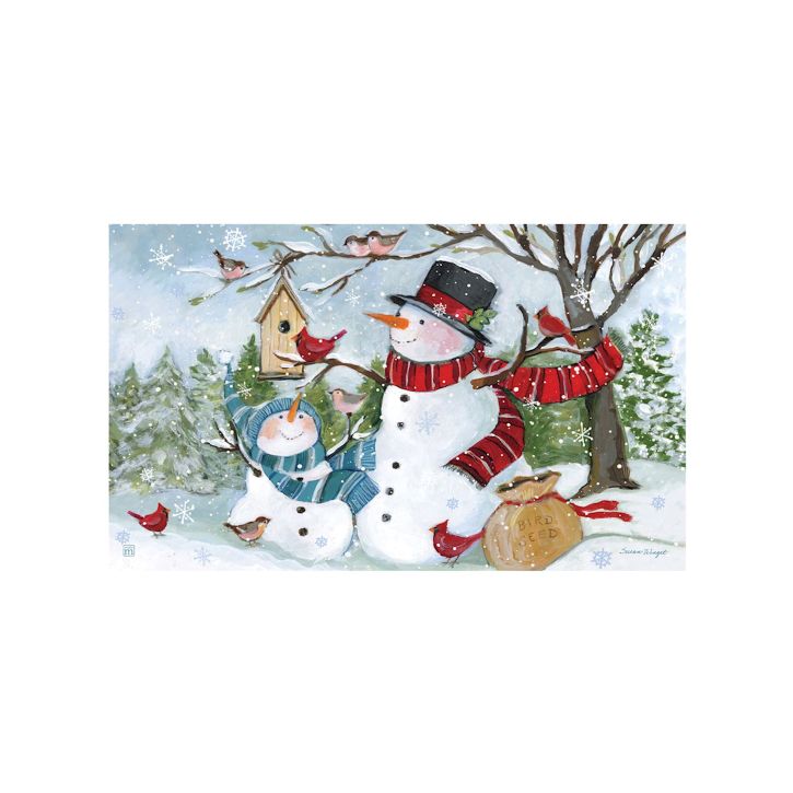 DOORMAT, SNOWMEN BIRDS