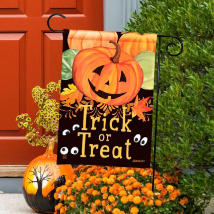 Pumpkin Eyes Garden Flag