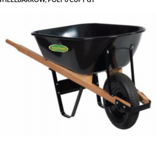 WHEELBARROW, POLY 6 CUFT GT