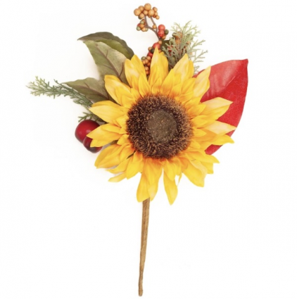 Sunflower with Berries Spray 15"