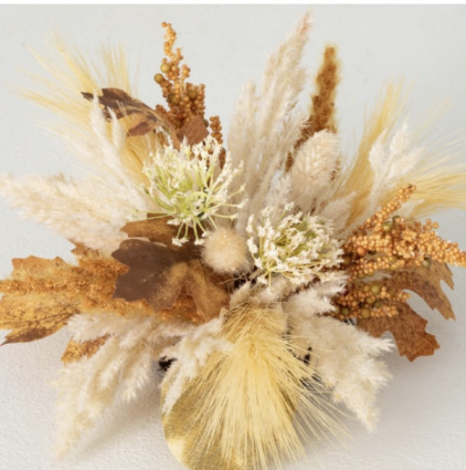 Mixed Foliage & Pampas Orb 10"