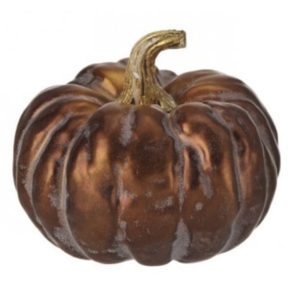 Metallic Coffee Pumpkin 9"