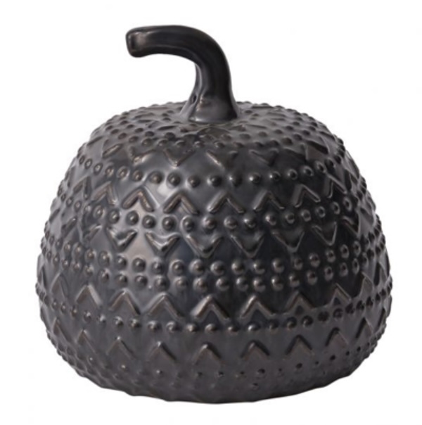 Eerie Dark Grey Pumpkin 8"