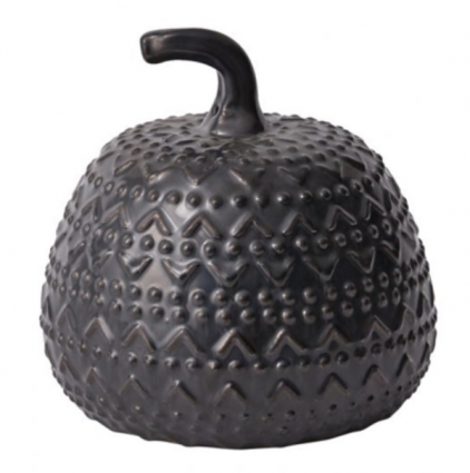 Eerie Dark Grey Pumpkin 8"