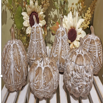 Assorted Brown Pumpkins with White Contrast (sold separately)