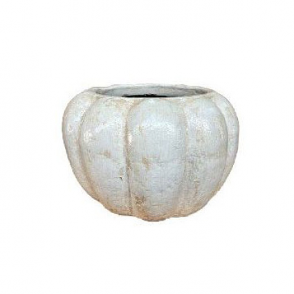 PLANTER, PUMPKIN WHITE 9.5"X14"