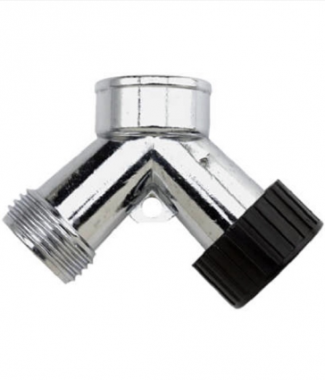 2-Way Zinc Garden Hose Y Connector