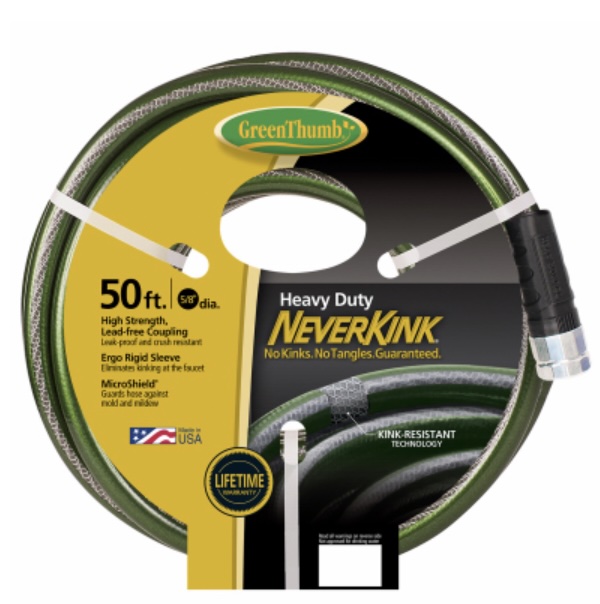 NeverKink Garden Hose, Heavy-Duty, 5/8 In. x 50 Ft.   