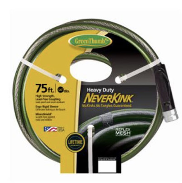 NeverKink Garden Hose, Heavy-Duty, 5/8 In. x 75 Ft.   