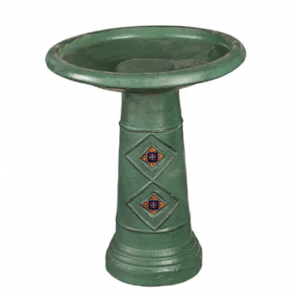 Green Mexican Birdbath 22.5"