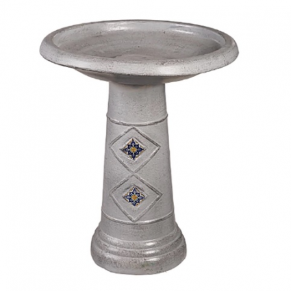 Grey Mexican Birdbath 22.5"