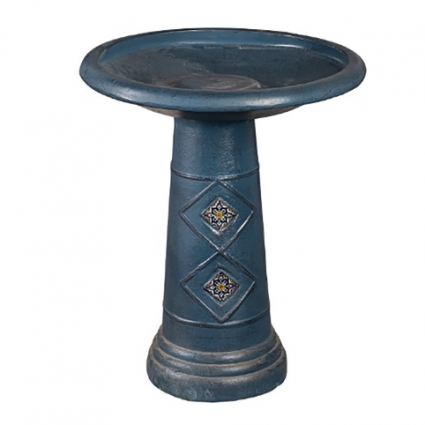 Blue Mexican Birdbath  22.5"