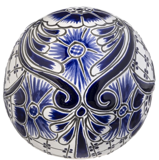 GLOBE, 8" NAVY/WHITE TALAVERA