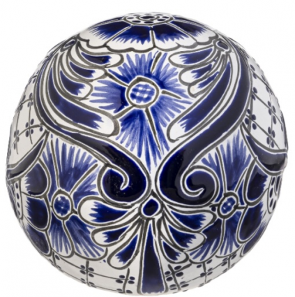 GLOBE, 8" NAVY/WHITE TALAVERA