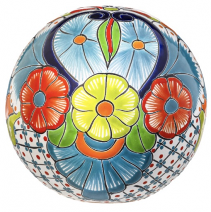 GLOBE, 8" TEAL/MULTI TALAVERA