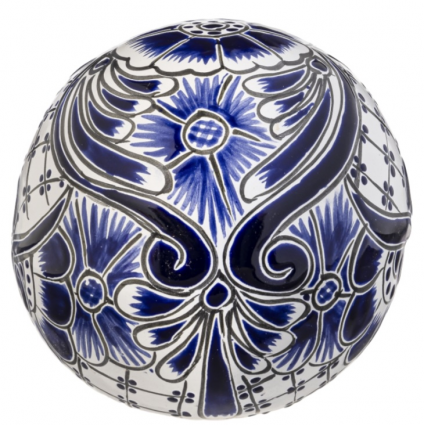 GLOBE, 10" NAVY/WHITE TALAVERA