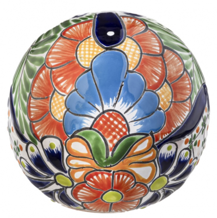 GLOBE, 10" ORANGE/BLUE TALAVERA