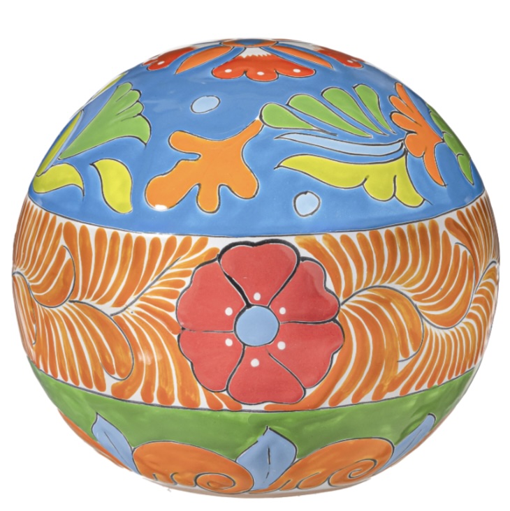 GLOBE, 10" ORANGE/MULTI TALAVERA