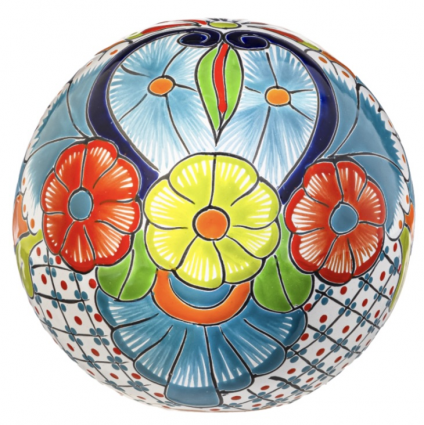 GLOBE, 10" TEAL/MULTI TALAVERA