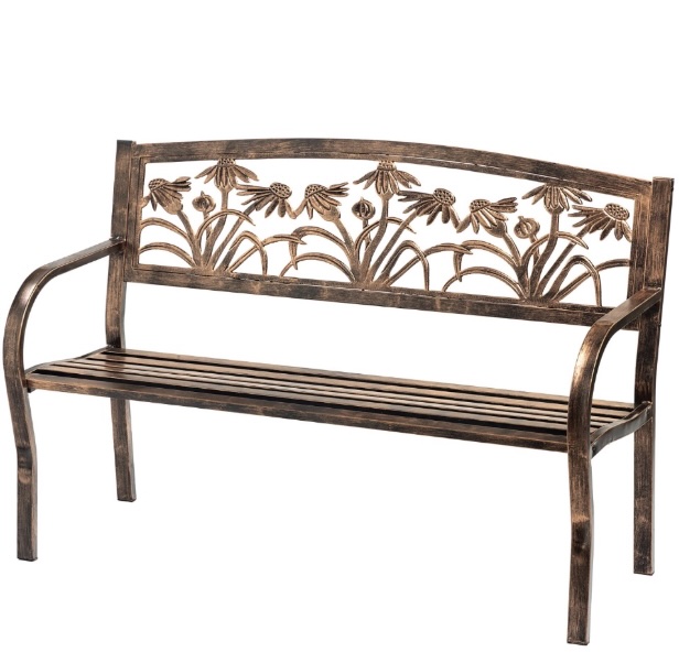 Metal Coneflower Bench