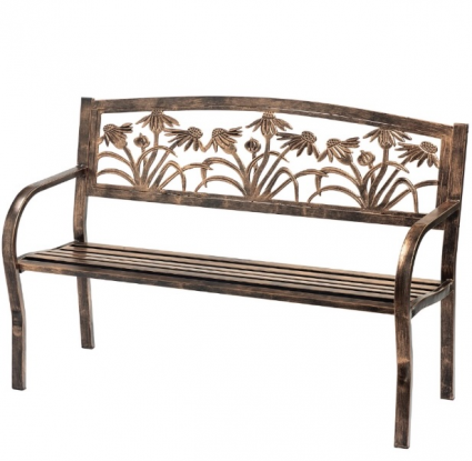 Metal Coneflower Bench