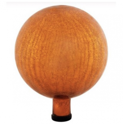  Crackle Orange Gazing Globe 10"