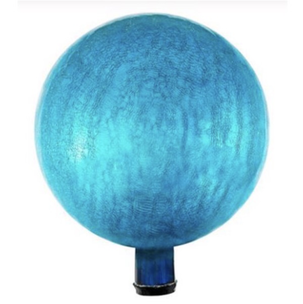 GAZING GLOBE, 12"  CRACKLE TEAL