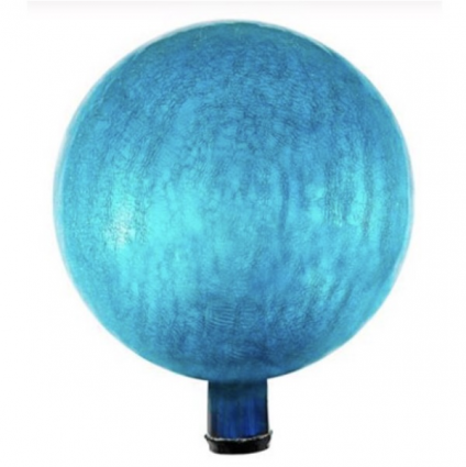 GAZING GLOBE, 12"  CRACKLE TEAL