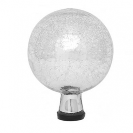 GAZING GLOBE, 6" CRACKLE SILVER