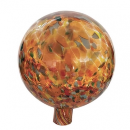 GAZING GLOBE, 10" ORANGE GLASS