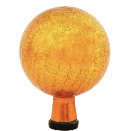 GAZING GLOBE, 6" CRACKLE ORANGE