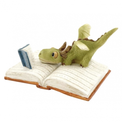 Mini Fairy Garden Dragon Reading