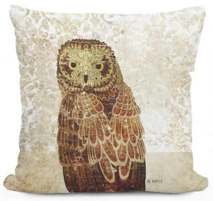 Owl Portrait Pillow 18" X 18" 
