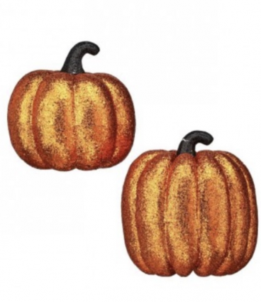Small Orange Glitter Pumpkin 5"