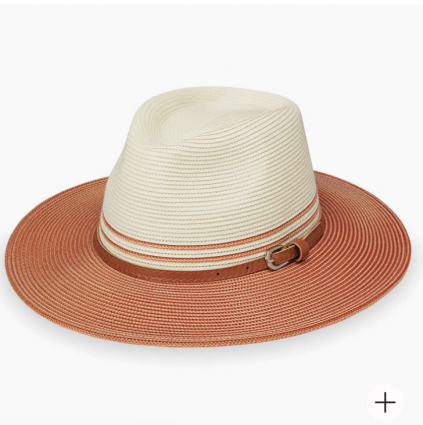 HAT, KRISTY IVORY/CORAL