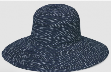 HAT, SCRUNCHIE-SLATE BLUE/WHITE