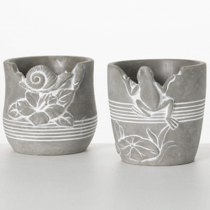 Snail & Frog Pots 5" (Sold Separately)