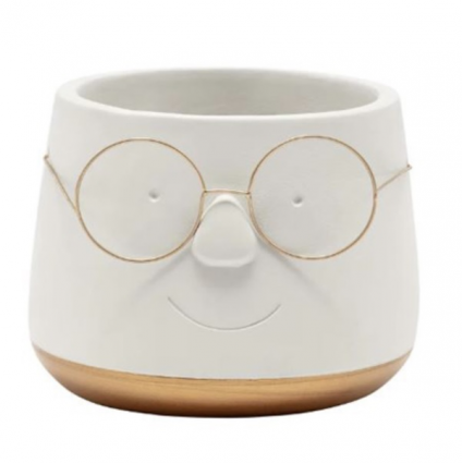 Face with Glasses Pot  4.5"H