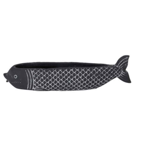 Small Black Koi Planter 12.4"L
