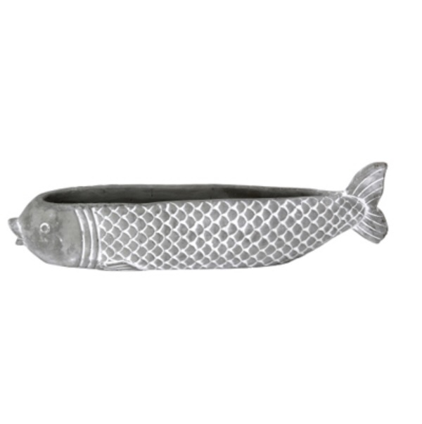 Small Light Grey Koi Planter 12.4"L
