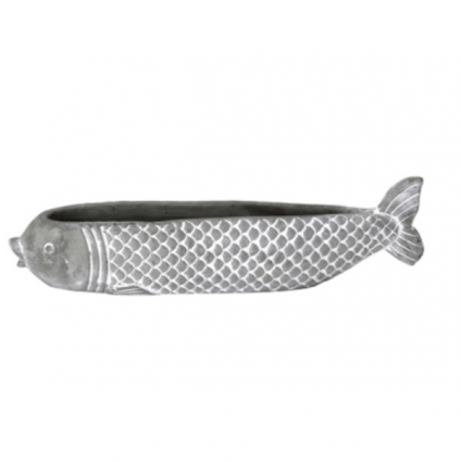 Small Light Grey Koi Planter 12.4"L